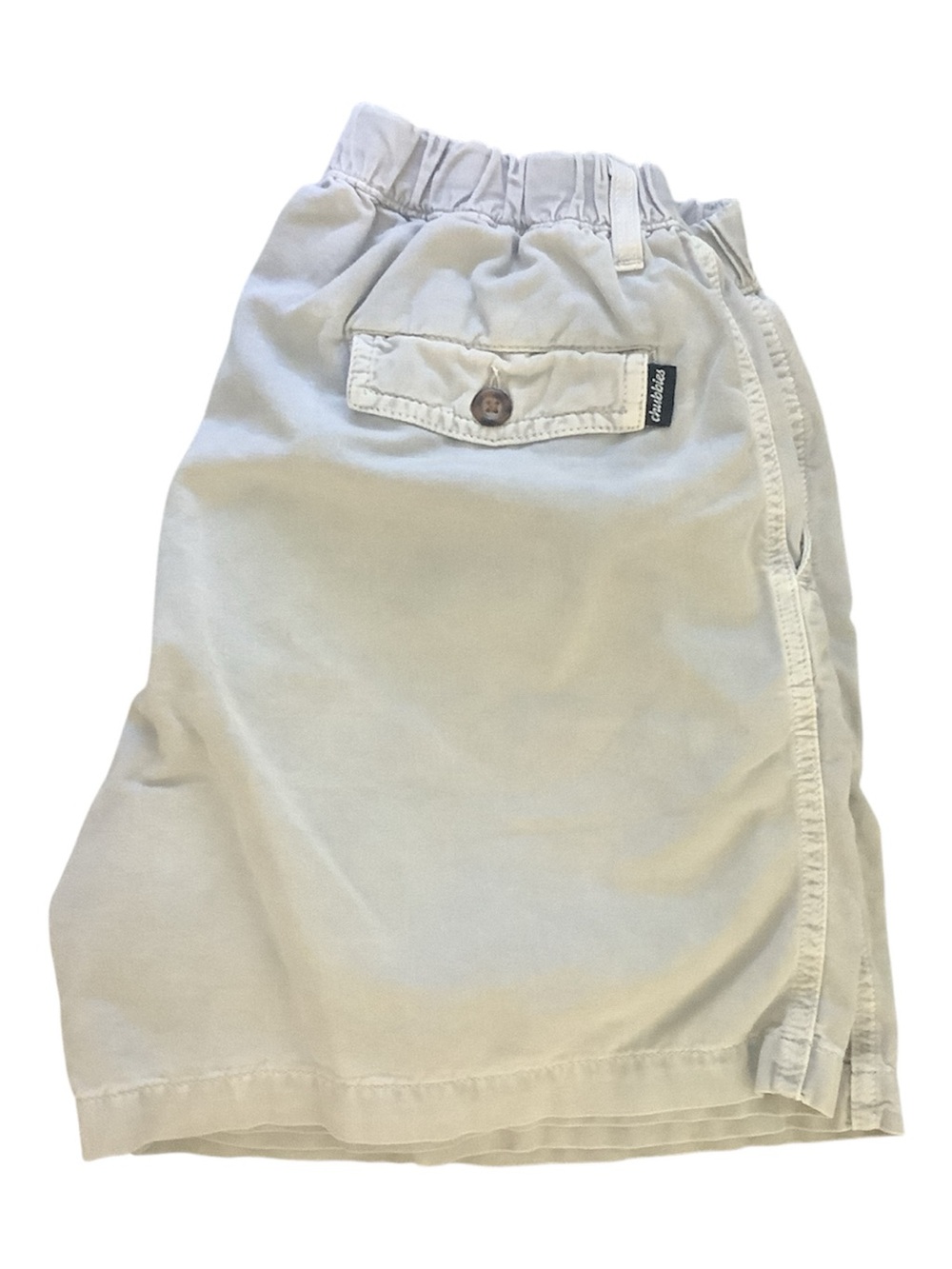 chubbies Light Gray Elastic Waist Shorts with Buttoned Pocket